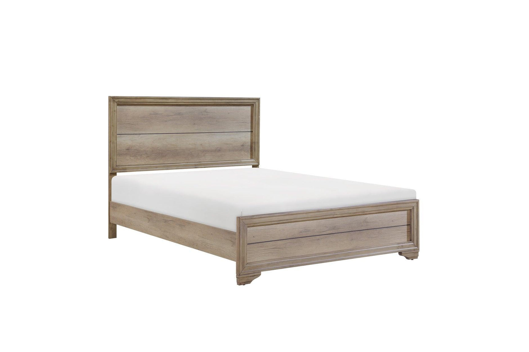 Lonan Rustic Melamine Laminate Modern Contemporary Solid Pine Wood Panel Bedroom Set - Ella Furniture