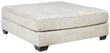 Rawcliffe Parchment Chenille Oversized Accent Ottoman - Ella Furniture