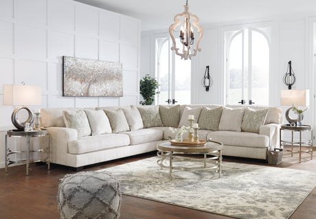 Rawcliffe Parchment Chenille 3-Piece Sectional - Ella Furniture