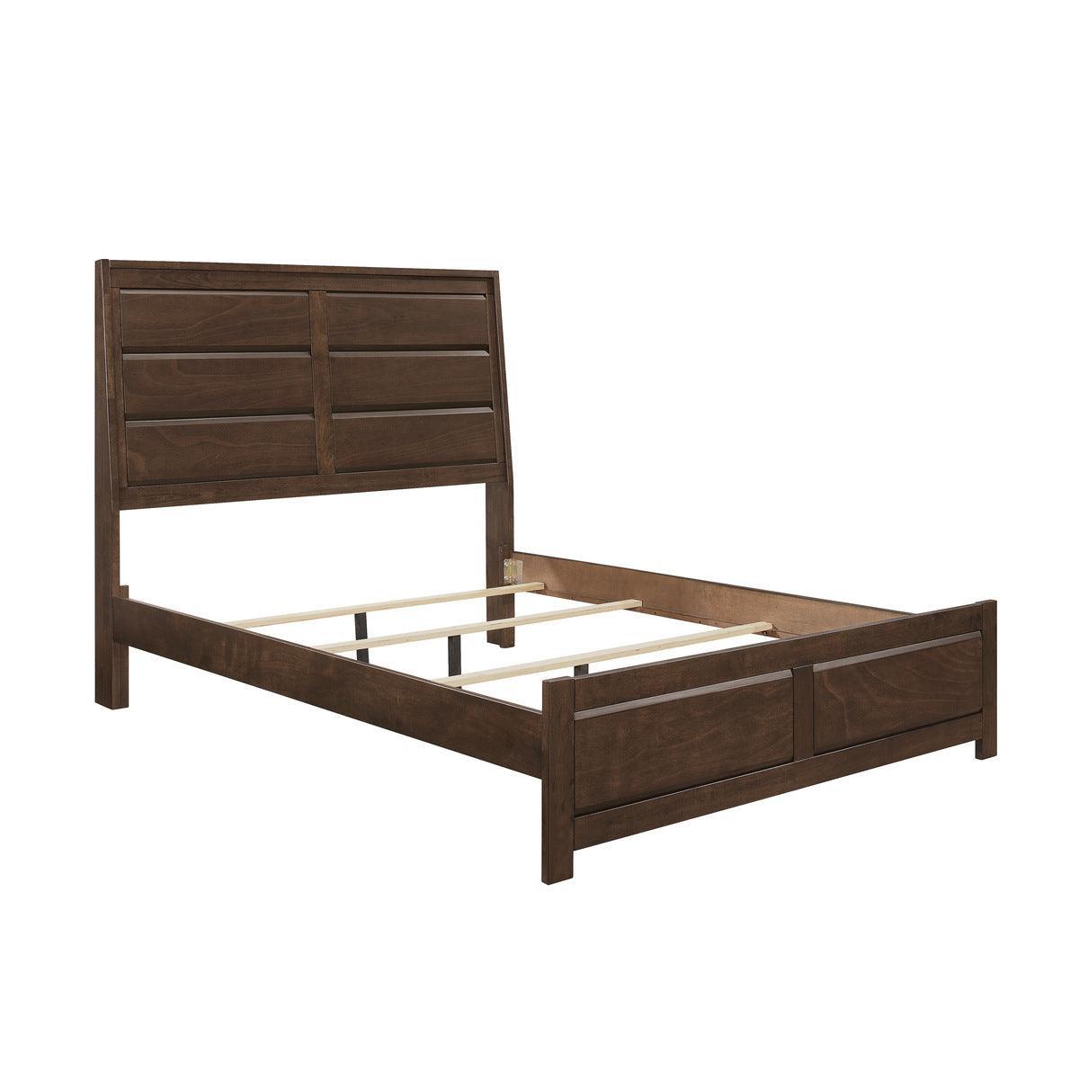 Erwan Rich Espresso Contemporary Okume Veneer Wood And Engineered Wood King Panel Bedroom Set - Ella Furniture