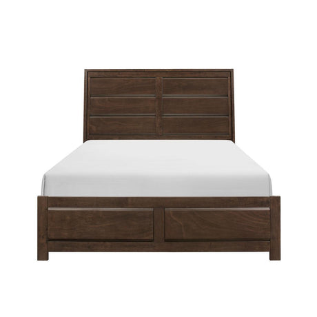 Erwan Rich Espresso Contemporary Okume Veneer Wood And Engineered Wood King Panel Bedroom Set - Ella Furniture