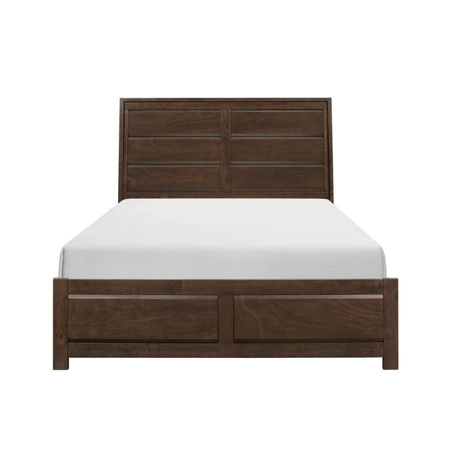 Erwan Rich Espresso Contemporary Okume Veneer Wood And Engineered Wood King Panel Bedroom Set - Ella Furniture