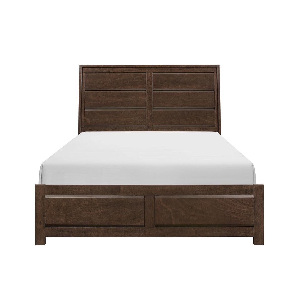 Erwan Rich Espresso Contemporary Okume Veneer Wood And Engineered Wood King Panel Bedroom Set - Ella Furniture