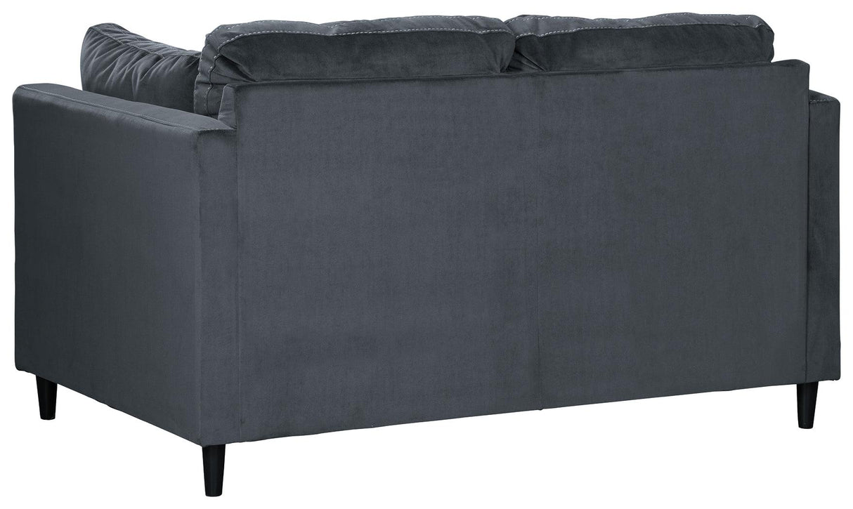 Kennewick Shadow Velvet Loveseat - Ella Furniture