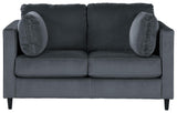 Kennewick Shadow Velvet Loveseat - Ella Furniture