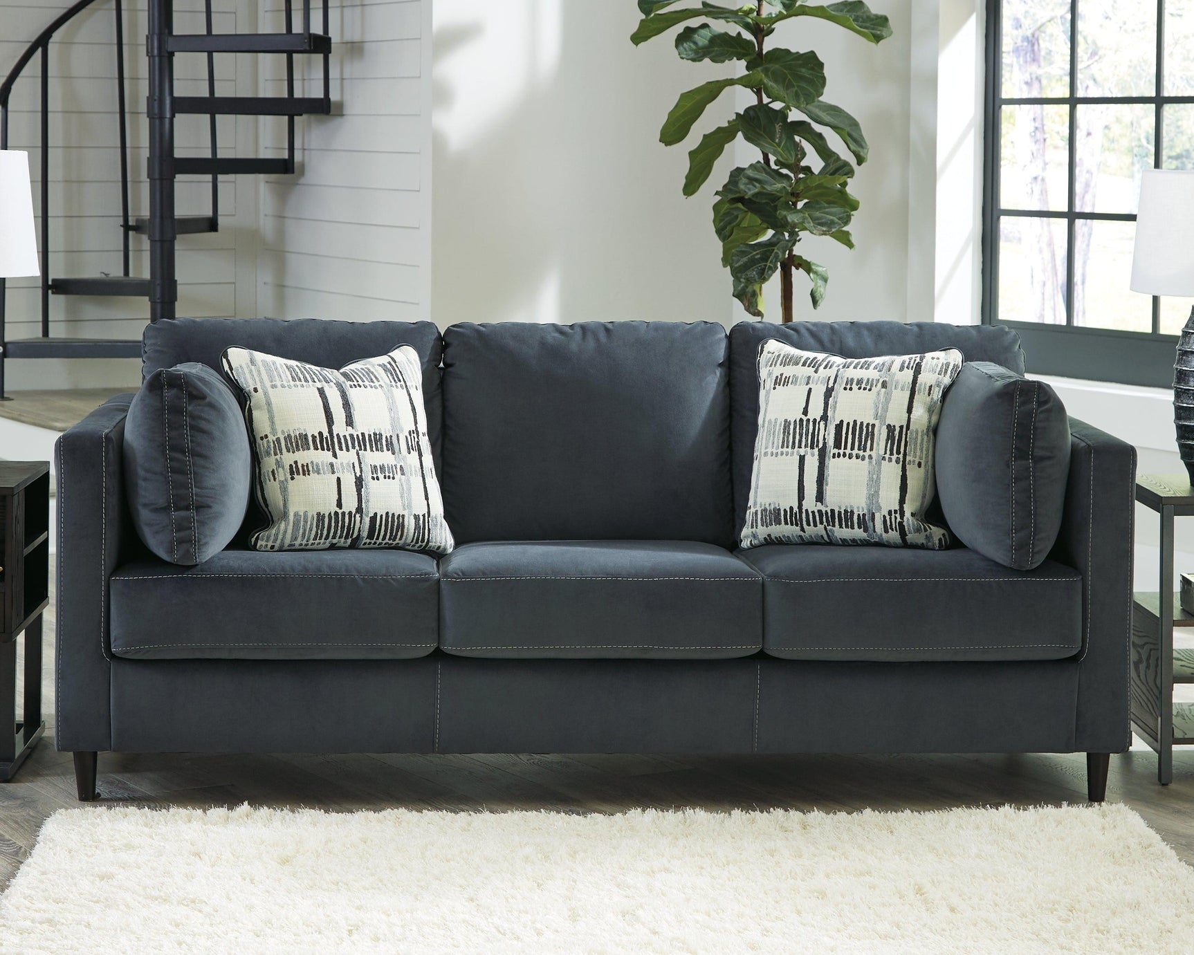 Kennewick Shadow Velvet Sofa - Ella Furniture