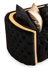 Sofia Black Velvet Sofa & Loveseat - Ella Furniture