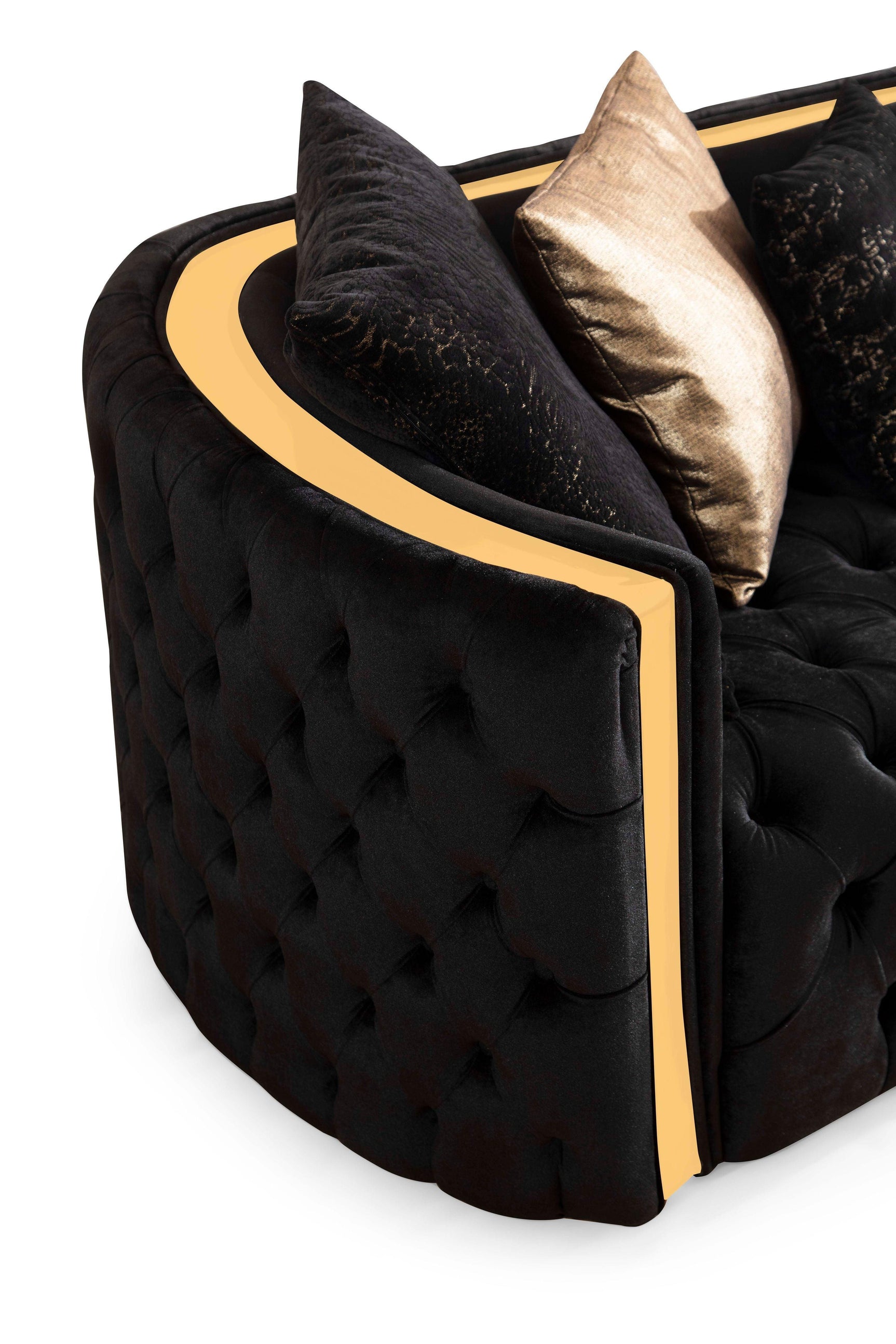 Sofia Black Velvet Sofa & Loveseat - Ella Furniture