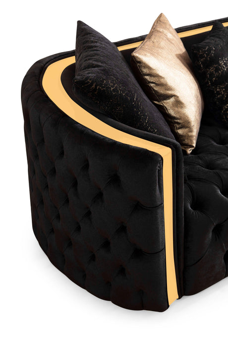 Sofia Black Velvet Sofa & Loveseat - Ella Furniture