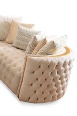 Sofia Ivory Velvet Sofa & Loveseat - Ella Furniture