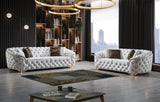 Scarlett Ivory Velvet Sofa & Loveseat - Ella Furniture