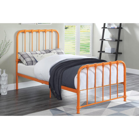 Bethany Orange Modern Contemporary Traditional Metal Frame Twin Platform Bed Ships In One Box - Ella Furniture