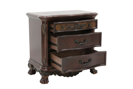 Deryn Park Cherry Modern Sleek Traditional Solid Hardwood Sleigh Bedroom Set - Ella Furniture