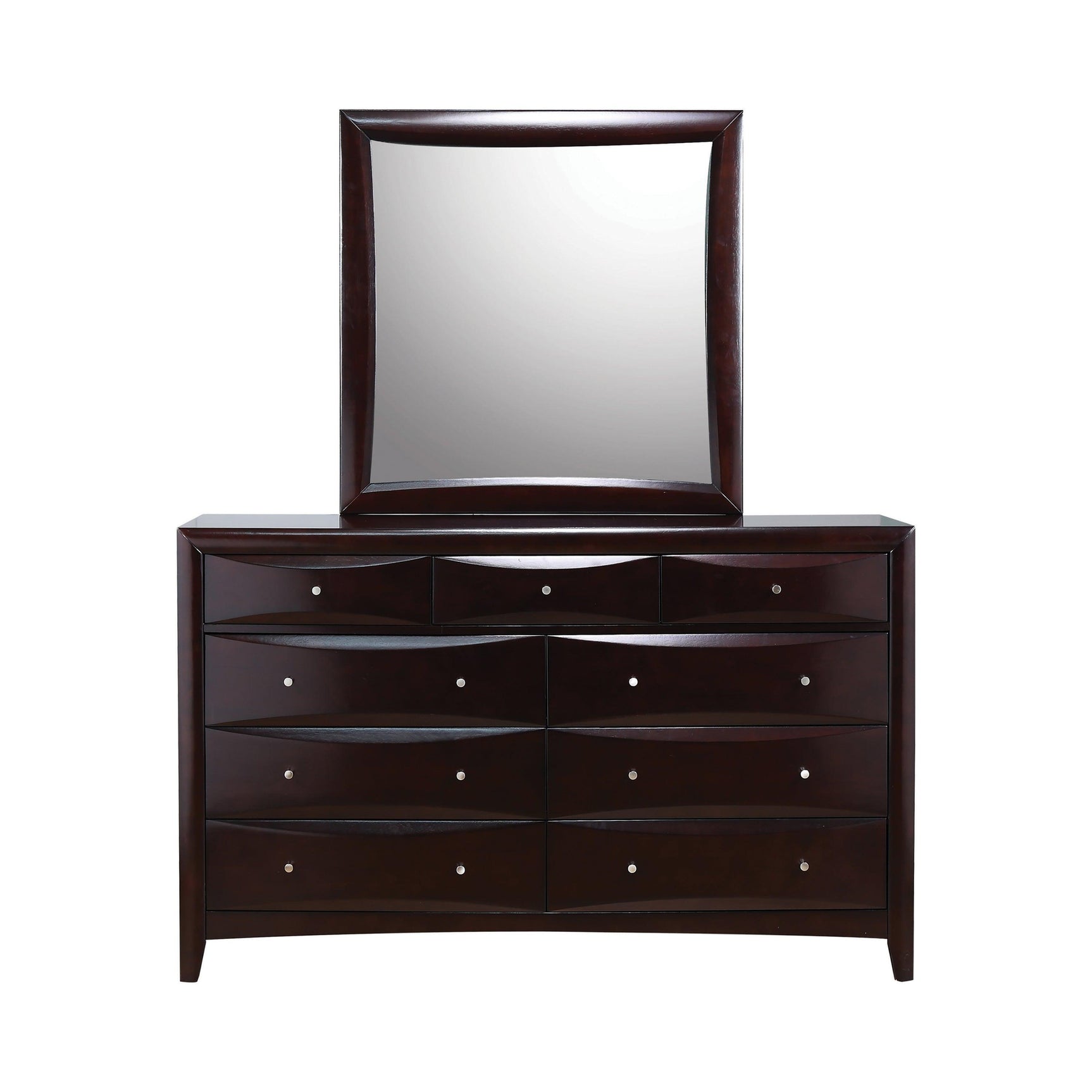 Phoenix Square Dresser Mirror Deep Cappuccino - Ella Furniture