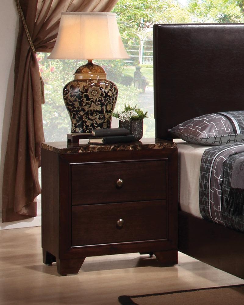 Conner Full Upholstered Panel Bed Dark Brown - Ella Furniture