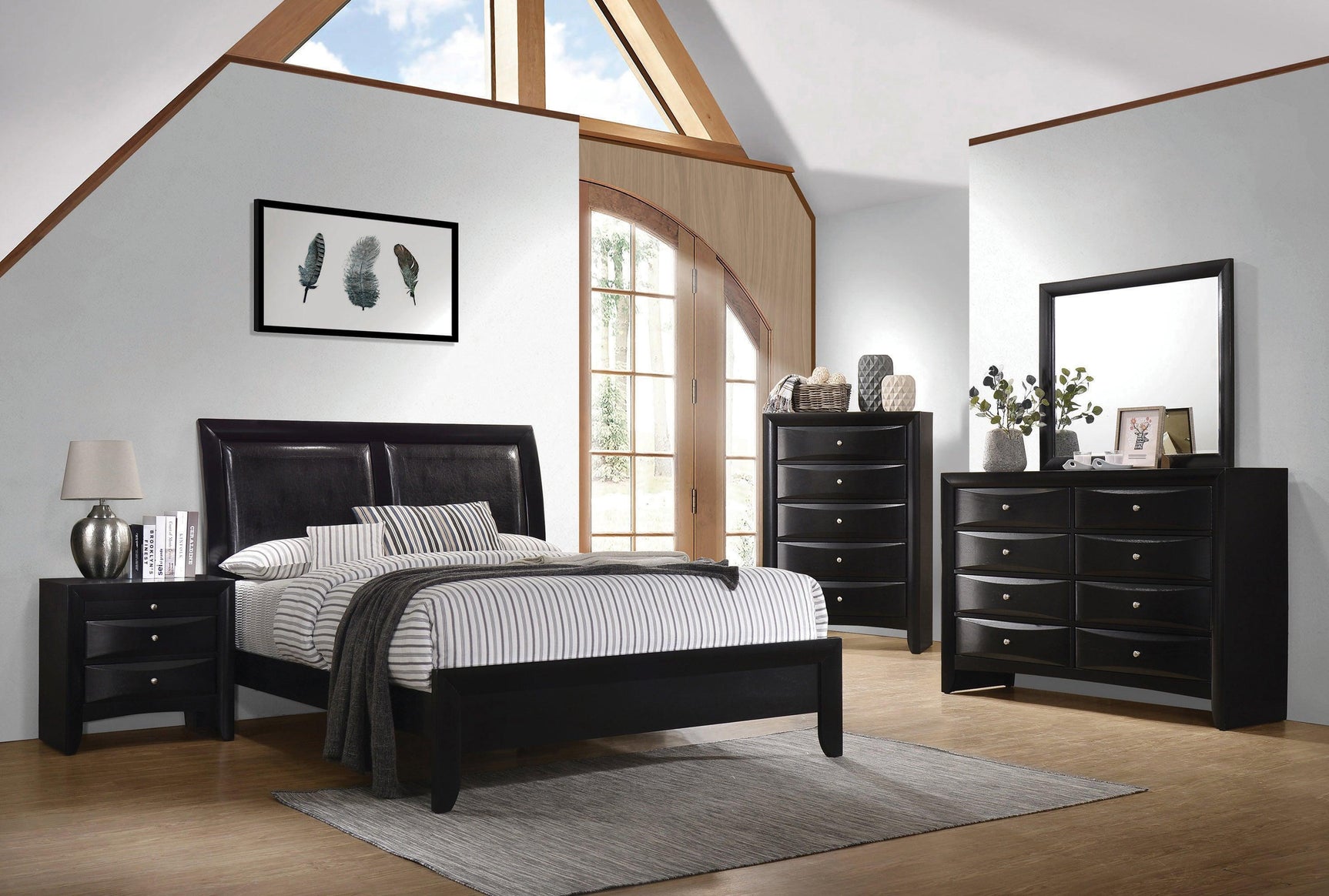 Briana Rectangle Dresser Mirror Black - Ella Furniture