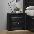 Briana Rectangular 2-Drawer Nightstand Black - Ella Furniture