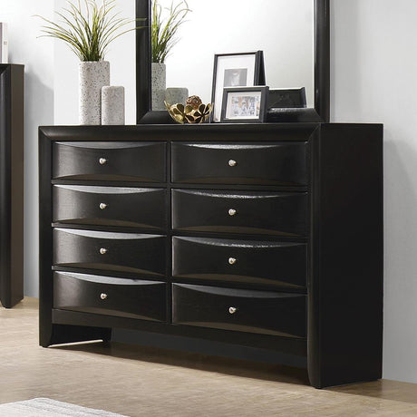 Briana Rectangular 8-Drawer Dresser Black - Ella Furniture