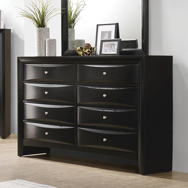 Briana Rectangular 8-Drawer Dresser Black - Ella Furniture