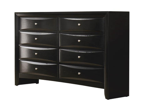 Briana Rectangular 8-Drawer Dresser Black - Ella Furniture