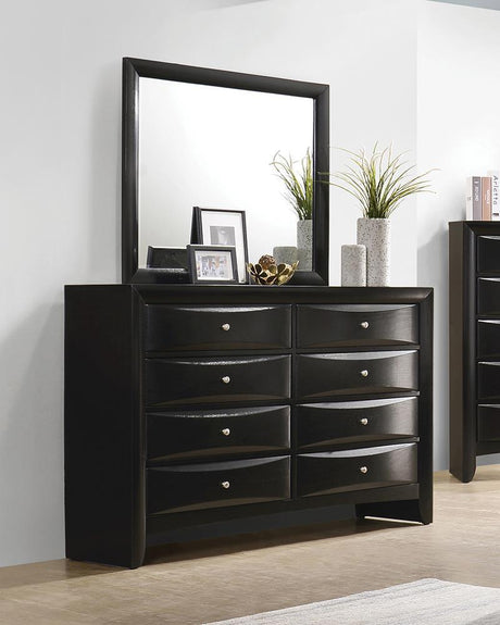 Briana Rectangular 8-Drawer Dresser Black - Ella Furniture