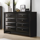 Briana Rectangular 2-Drawer Nightstand Black - Ella Furniture