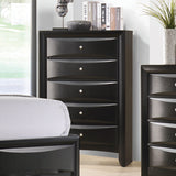 Briana Rectangular 2-Drawer Nightstand Black - Ella Furniture