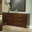 Jessica 6-Drawer Dresser Cappuccino - Ella Furniture