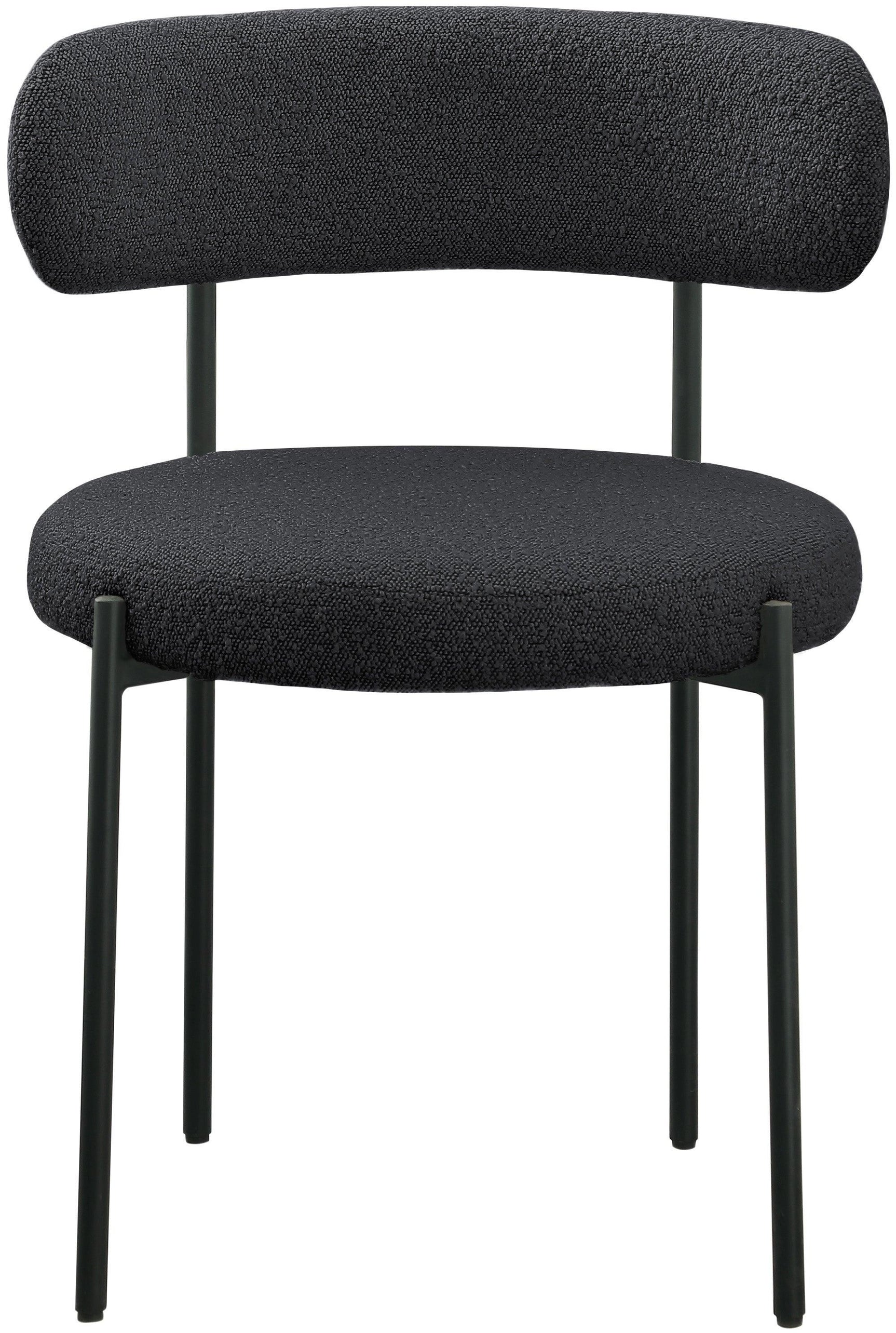 Beacon Black Boucle Fabric Dining Chair - Ella Furniture