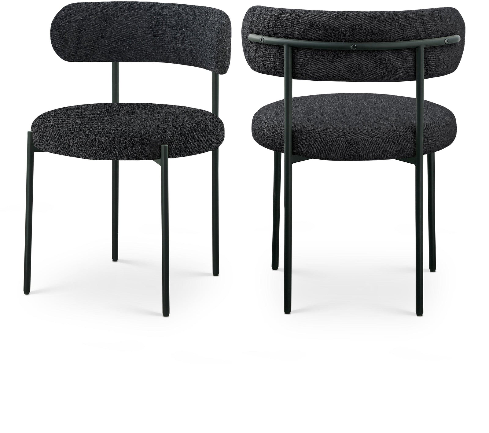 Beacon Black Boucle Fabric Dining Chair - Ella Furniture