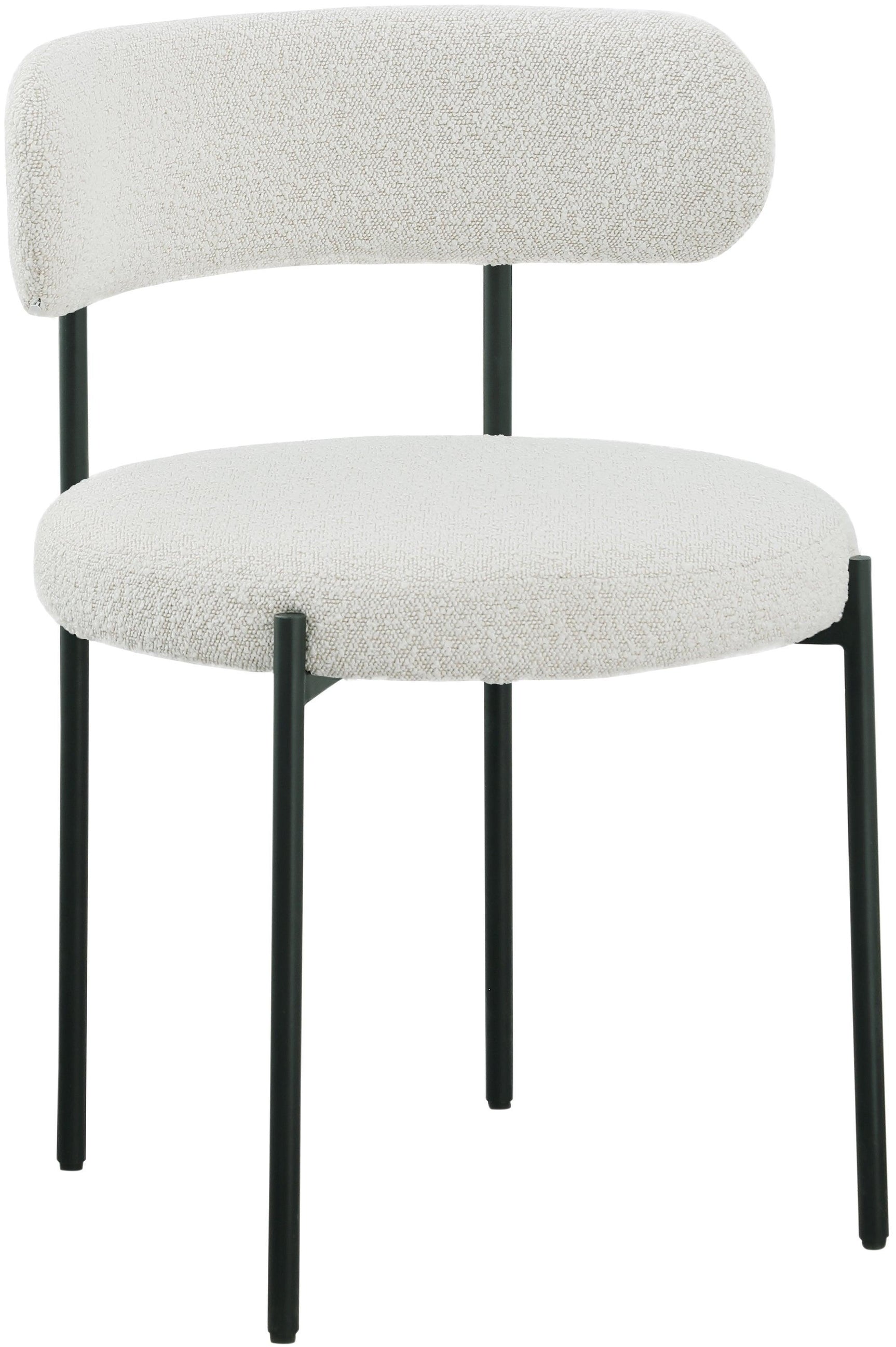 Beacon Cream Boucle Fabric Dining Chair 880Cream-c - Ella Furniture