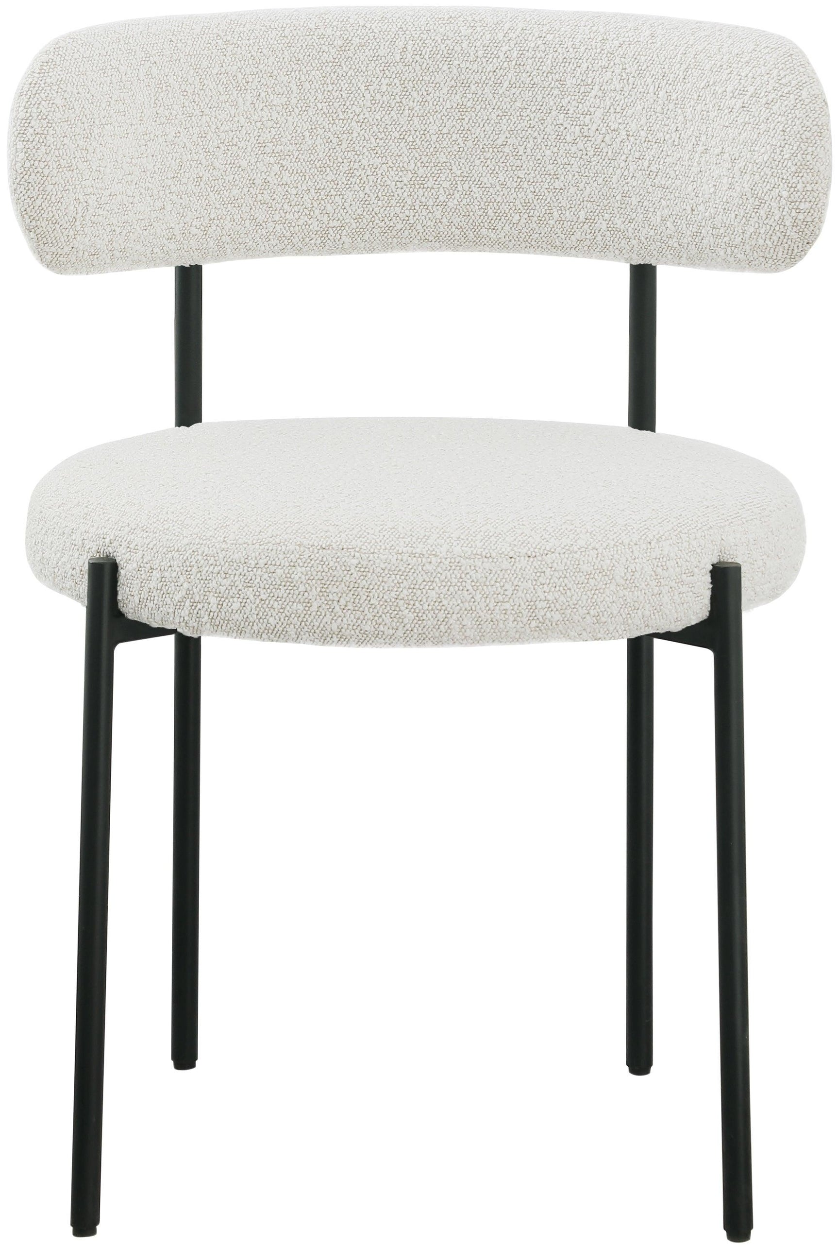 Beacon Cream Boucle Fabric Dining Chair 880Cream-c - Ella Furniture