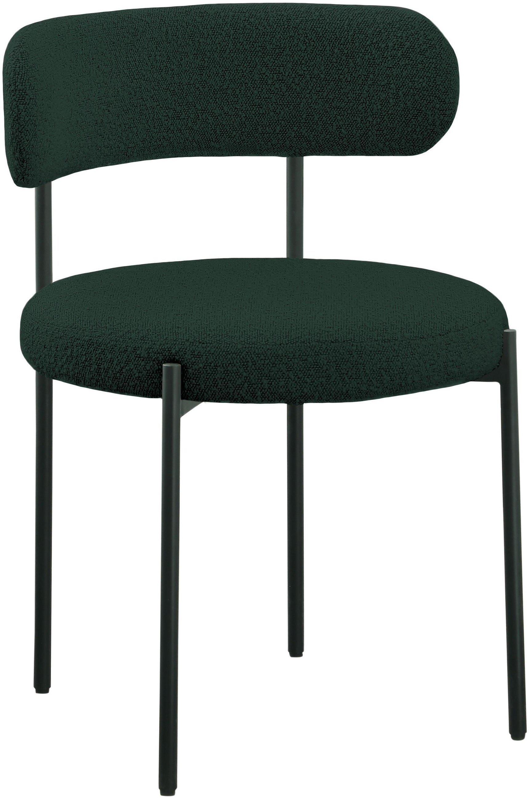 Beacon Green Boucle Fabric Dining Chair - Ella Furniture