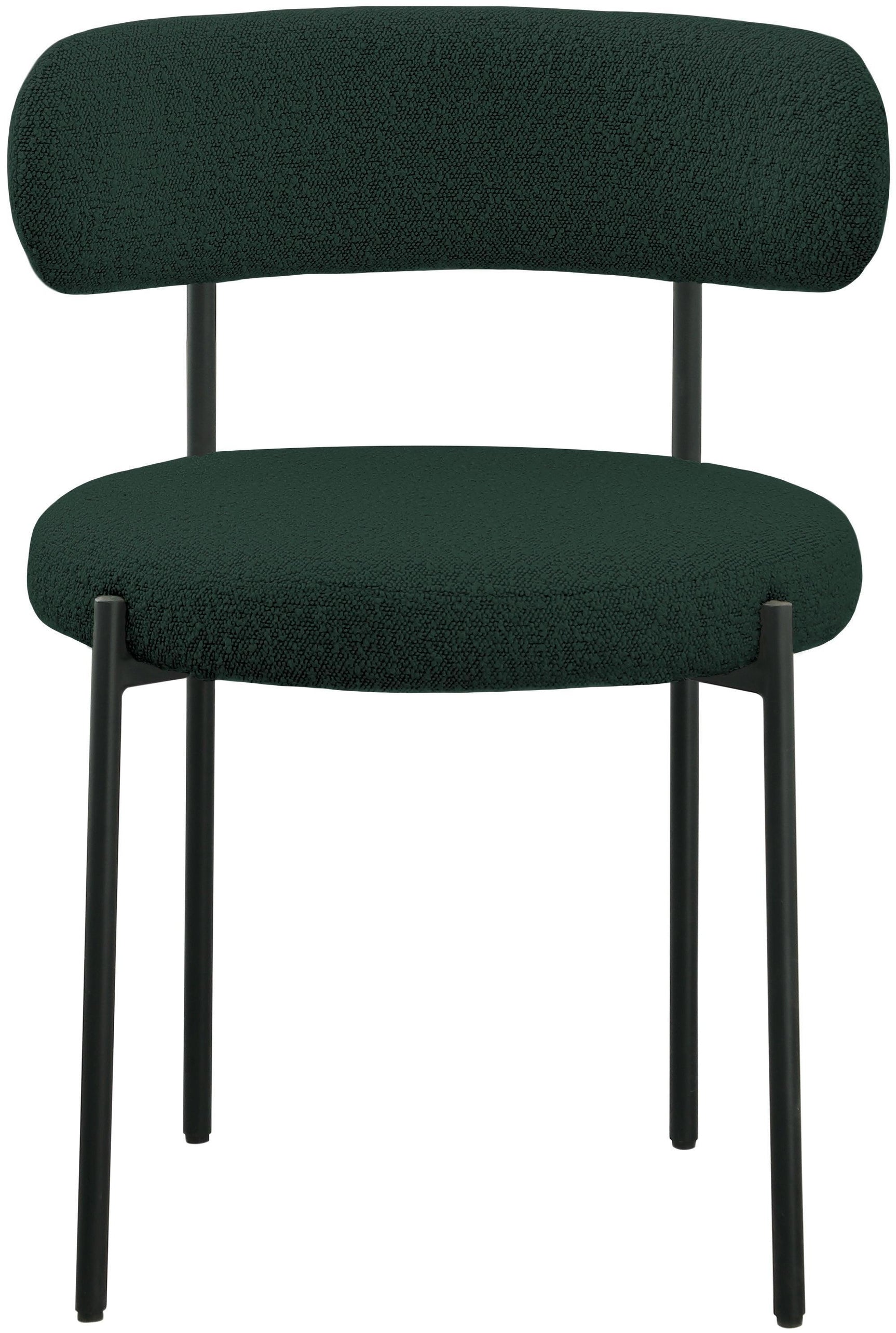 Beacon Green Boucle Fabric Dining Chair - Ella Furniture