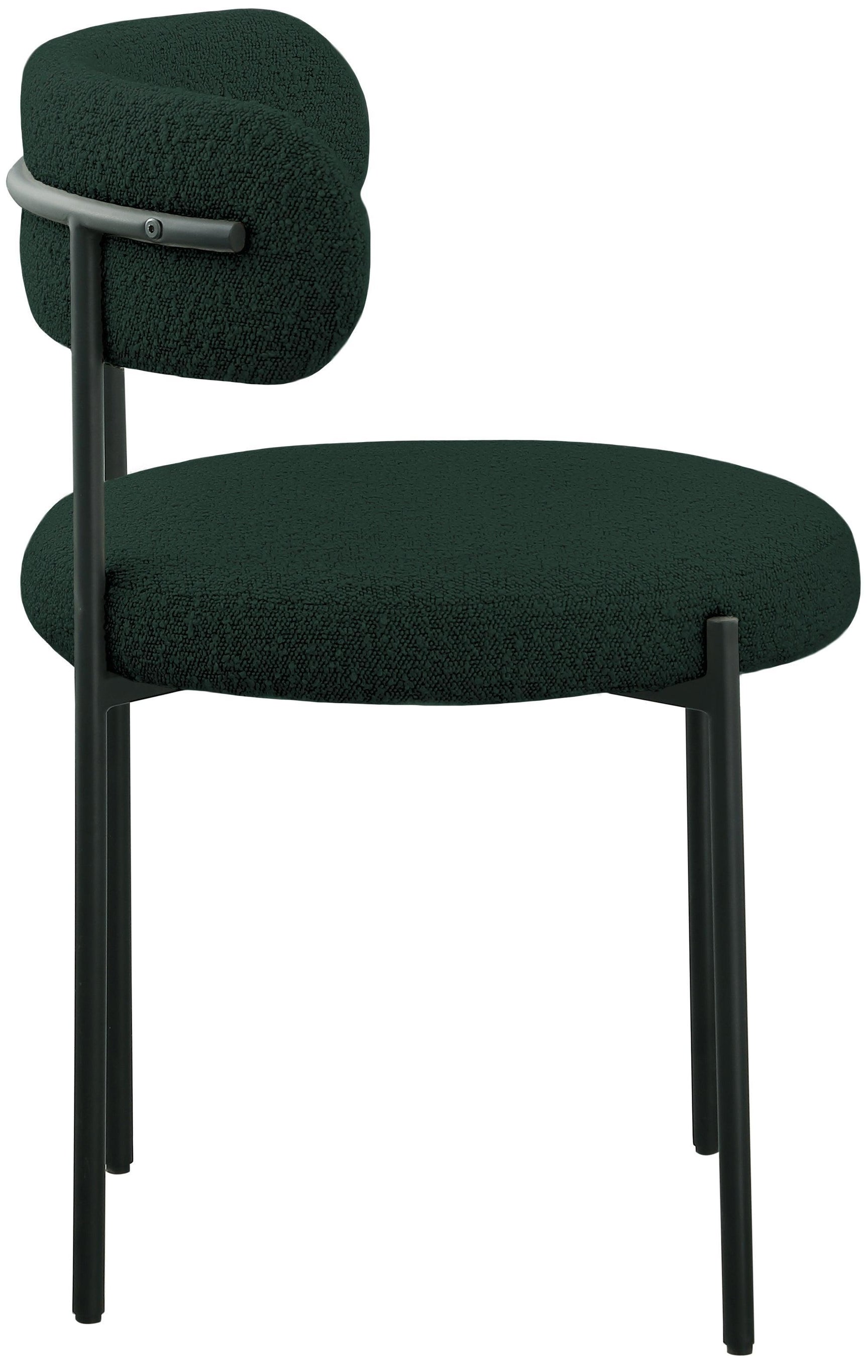 Beacon Green Boucle Fabric Dining Chair - Ella Furniture