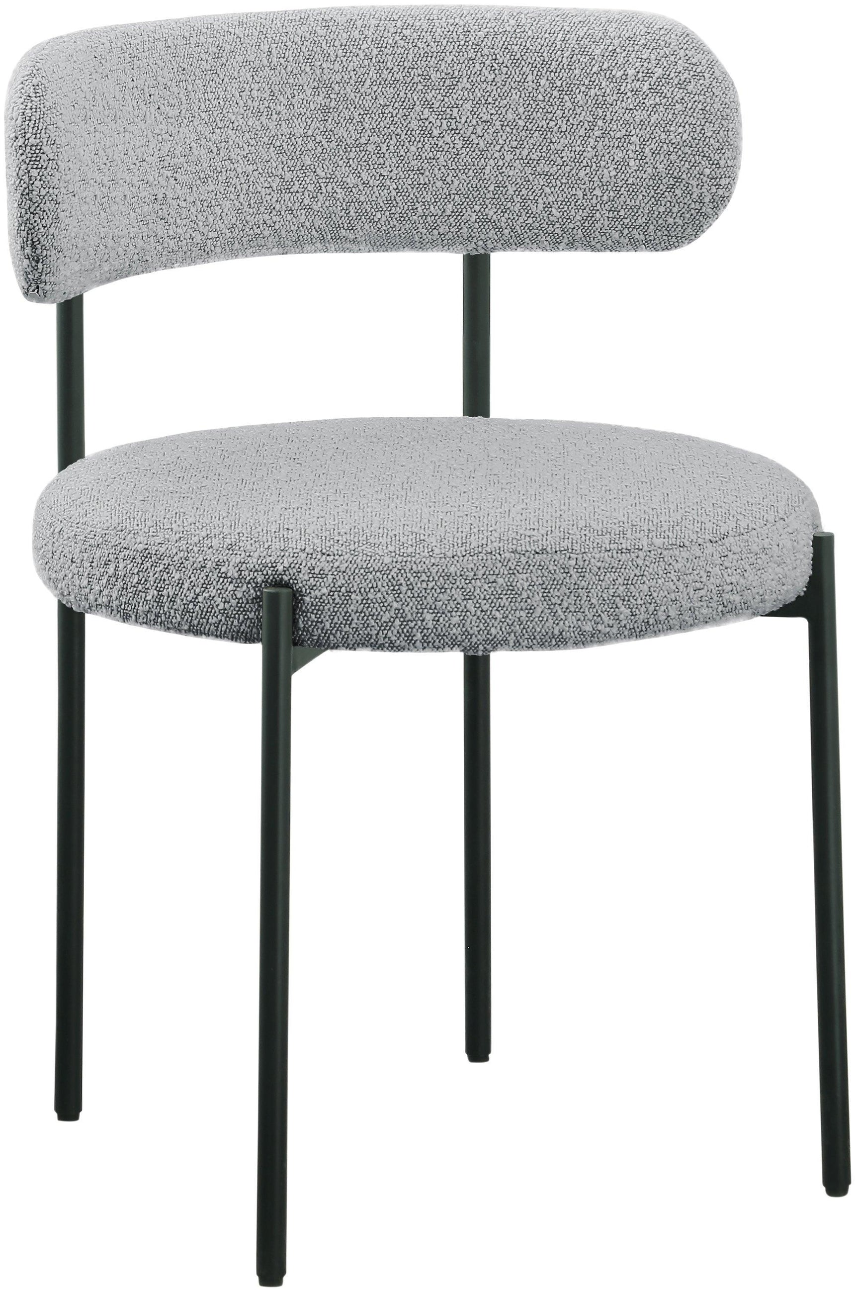 Beacon Grey Boucle Fabric Dining Chair - Ella Furniture