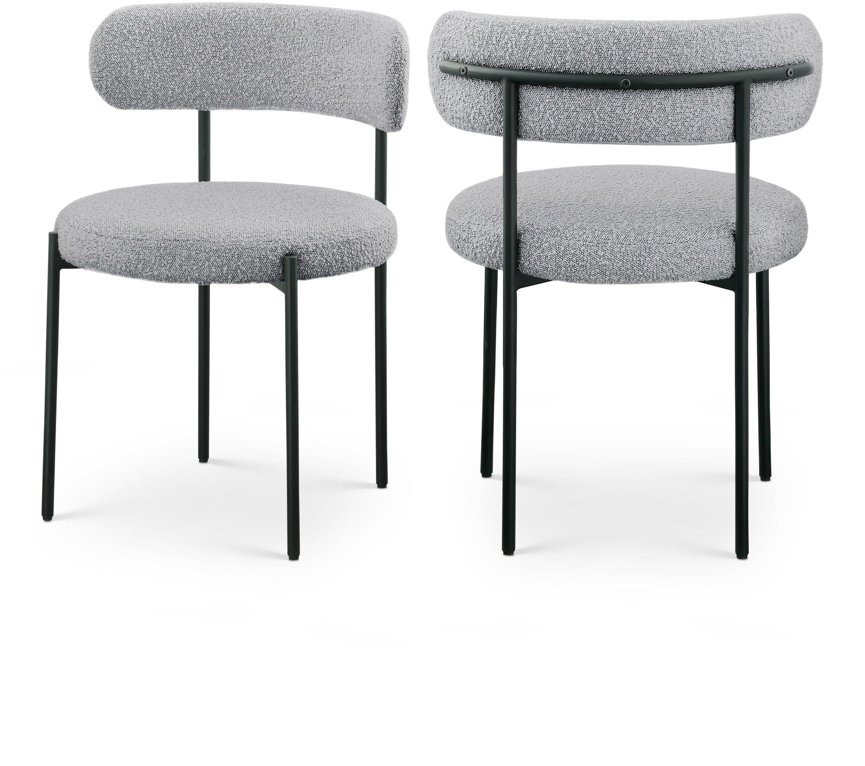 Beacon Grey Boucle Fabric Dining Chair - Ella Furniture