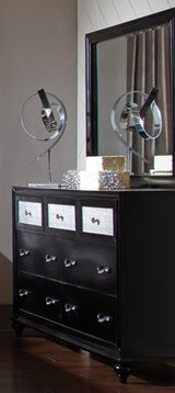 Barzini 7-Drawer Rectangular Dresser Black - Ella Furniture
