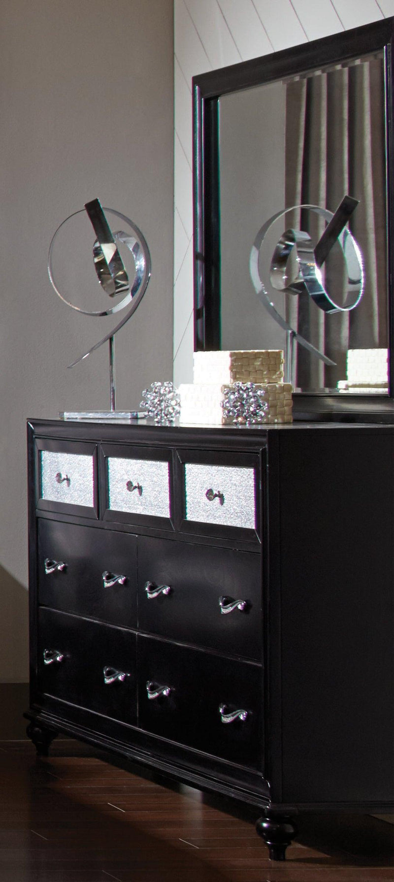 Barzini Rectangular Mirror Black - Ella Furniture