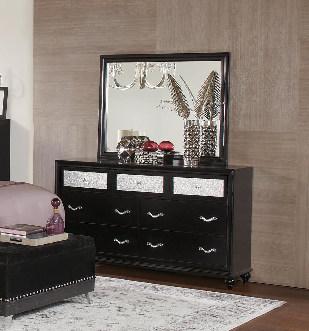Barzini 7-Drawer Rectangular Dresser Black - Ella Furniture