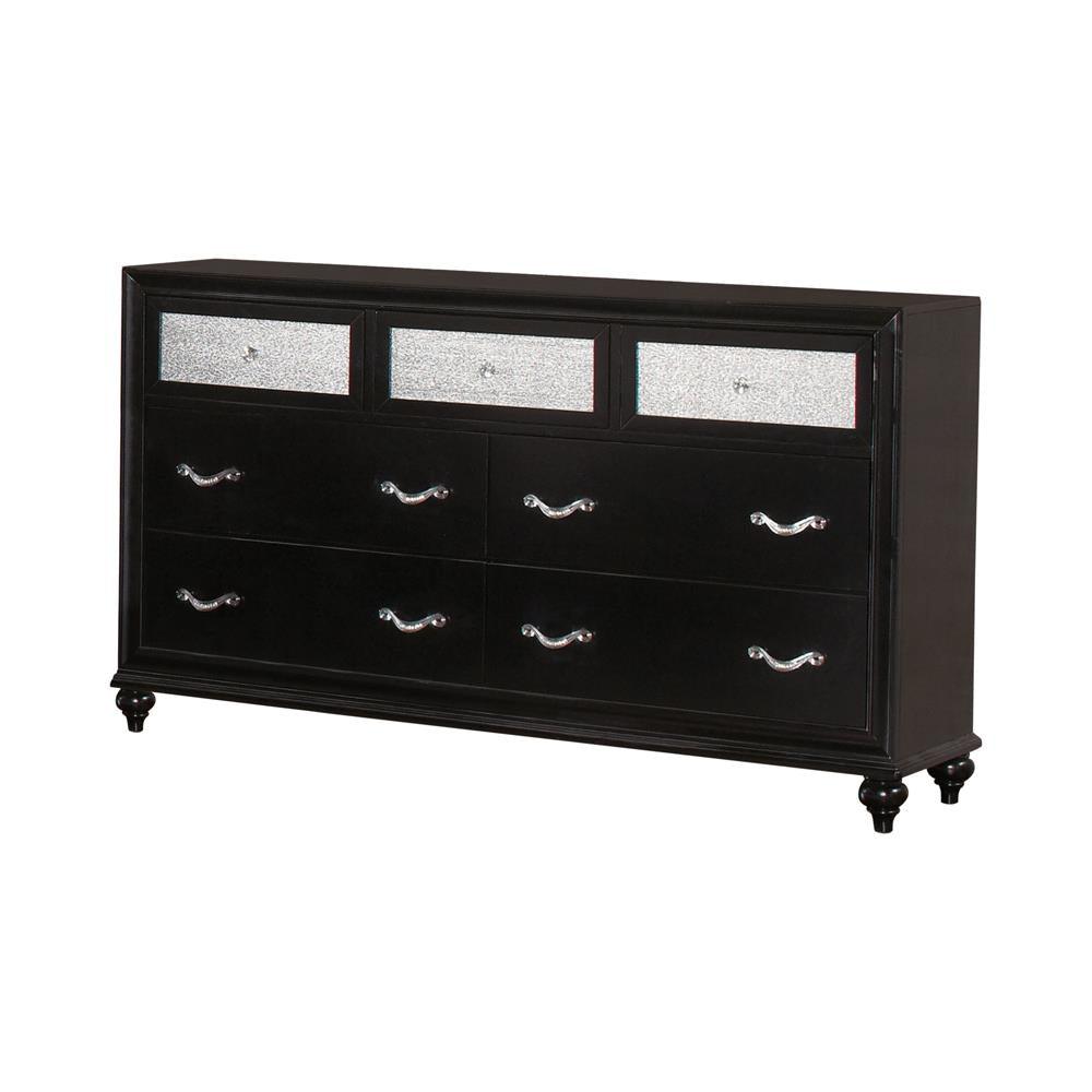 Barzini 7-Drawer Rectangular Dresser Black - Ella Furniture