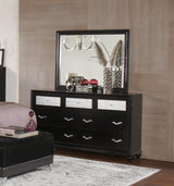 Barzini Eastern King Tufted Upholstered Bed Black - Ella Furniture