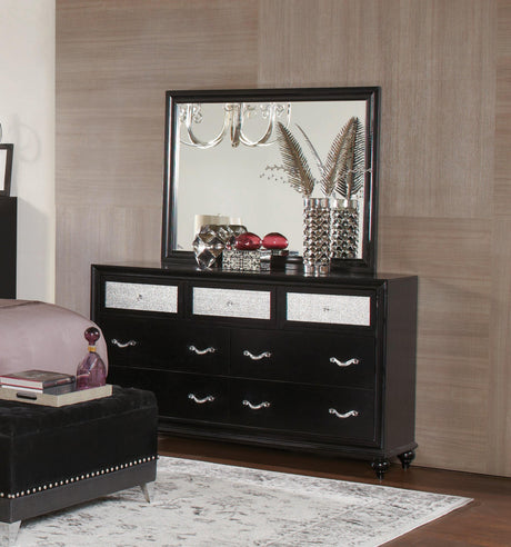 Barzini Tufted Rectangular Trunk With Nailhead Black - Ella Furniture