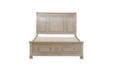 Bethel Gray Modern Classic Transitional Solid Wood Panel Storage Bedroom Set - Ella Furniture