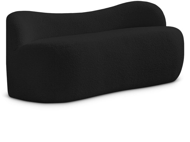 Flair Black Boucle Fabric Bench - Ella Furniture