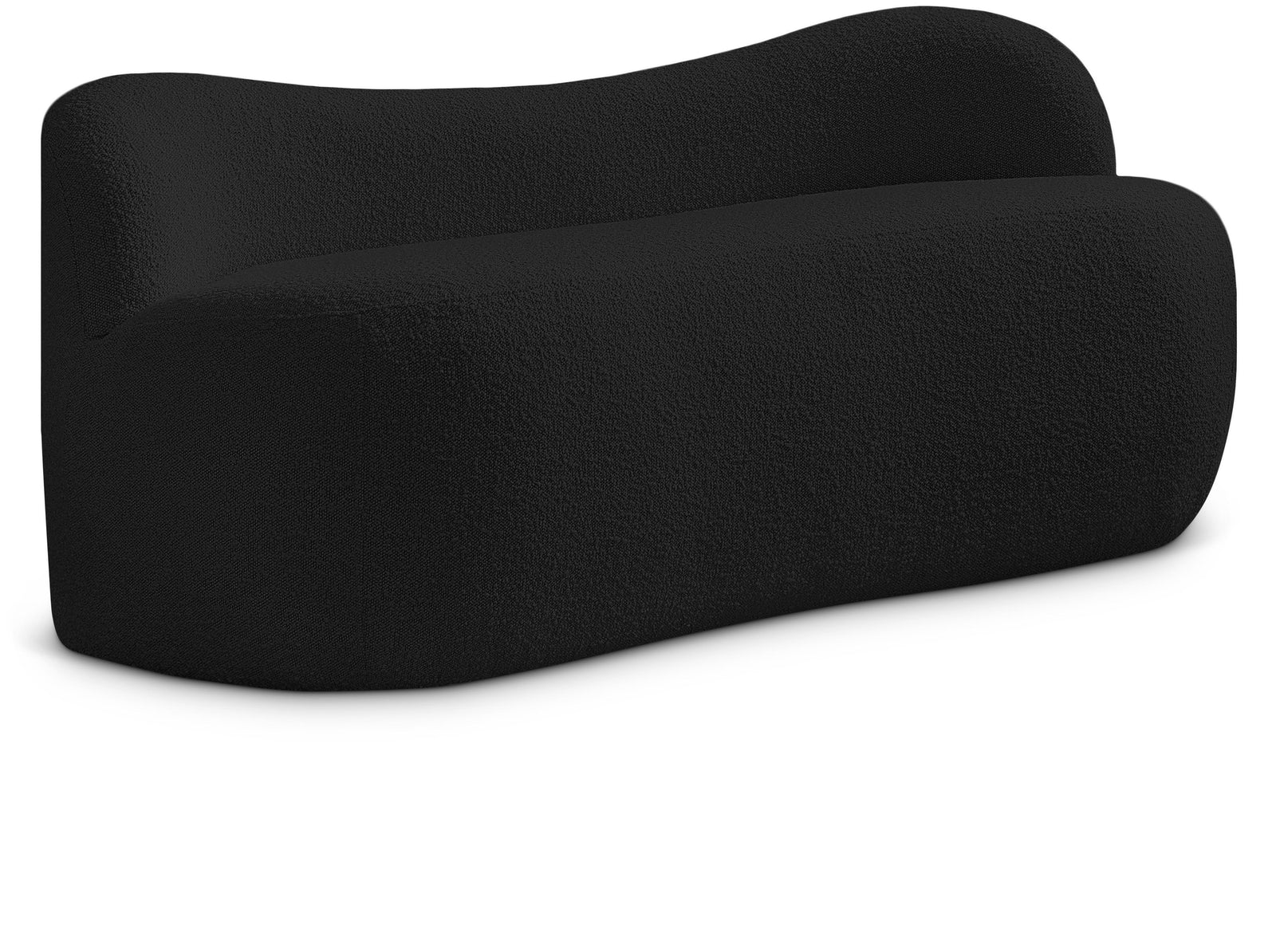 Flair Black Boucle Fabric Bench - Ella Furniture