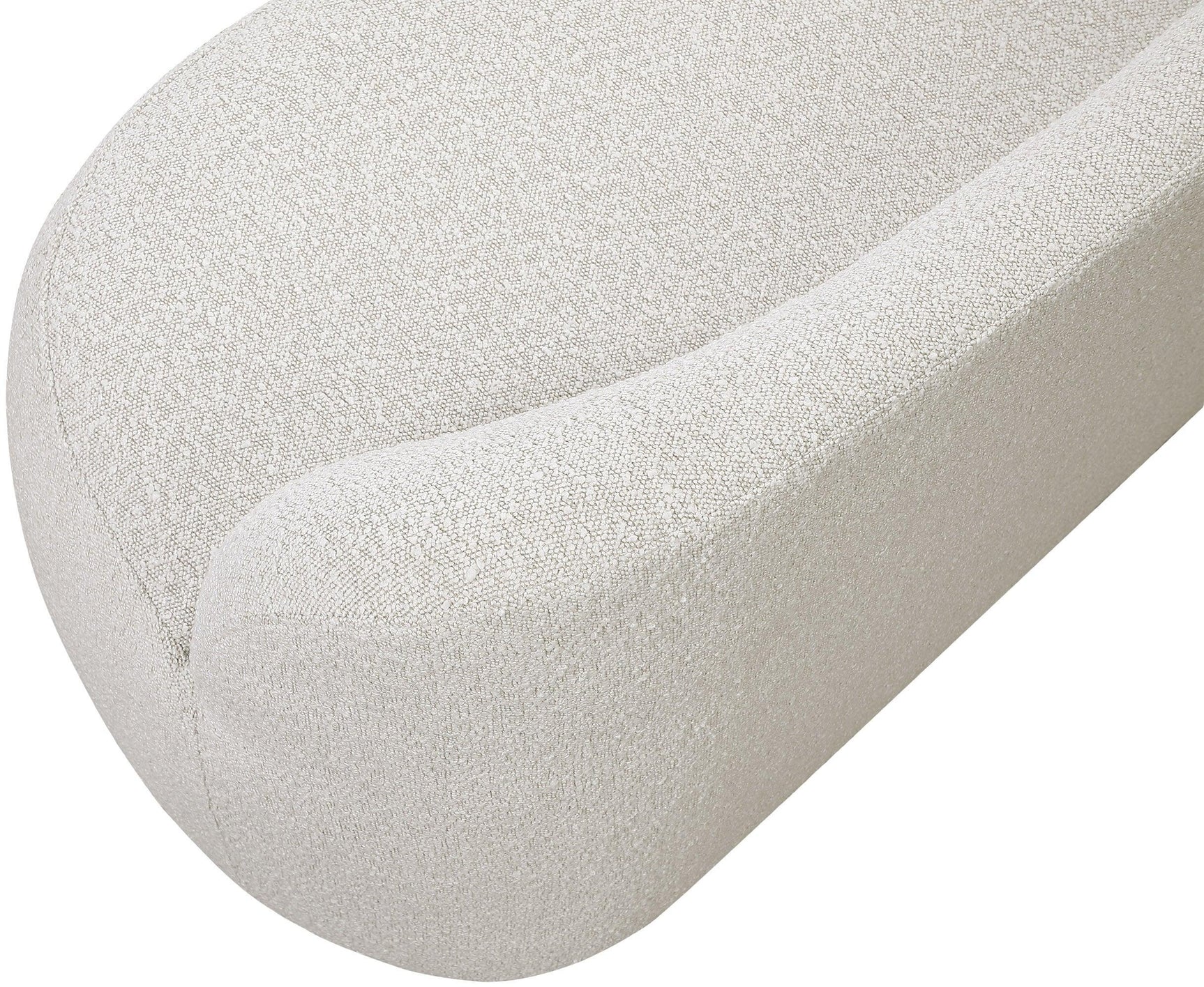 Flair Cream Boucle Fabric Bench - Ella Furniture