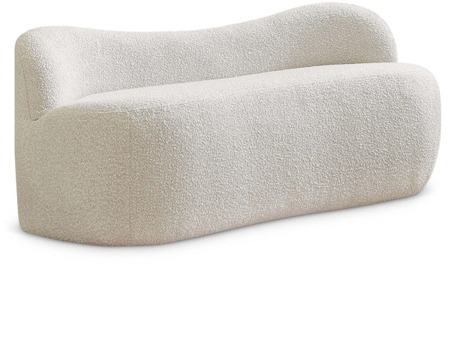 Flair Cream Boucle Fabric Bench - Ella Furniture