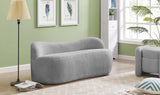 Flair Grey Boucle Fabric Bench - Ella Furniture