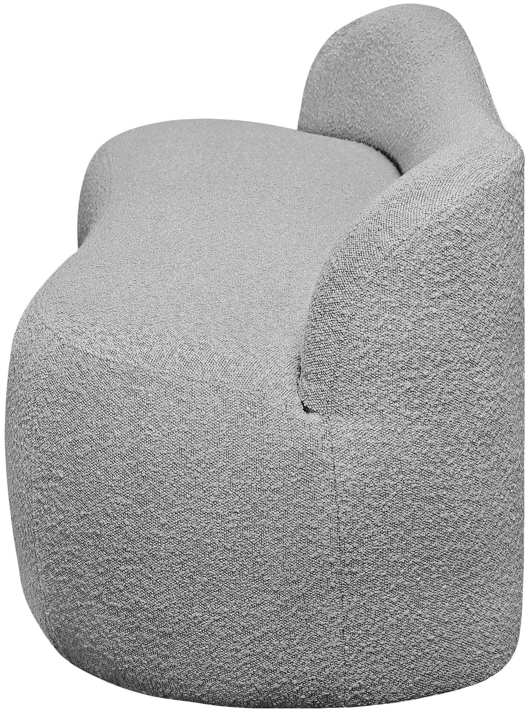 Flair Grey Boucle Fabric Bench - Ella Furniture